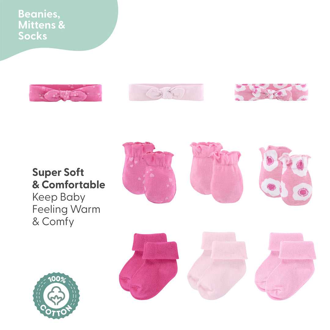 Pretty in Pink Baby Layette Clothing Gift Set, 16 Piece - Image 7