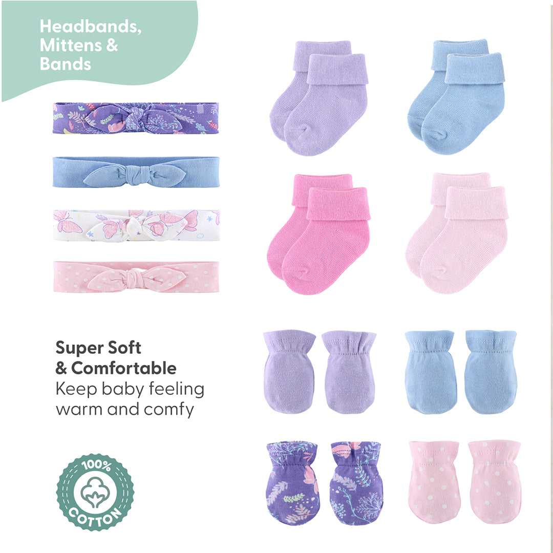 Purple Butterfly Baby Layette Clothing Gift Set, 30 Piece - Image 3