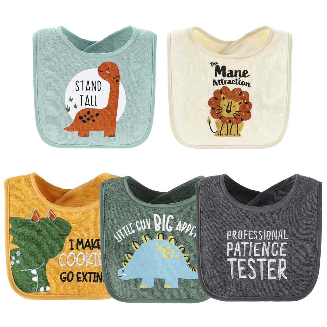 Dinosaur Baby Boy Terry Bibs 10-Pack - Image 5