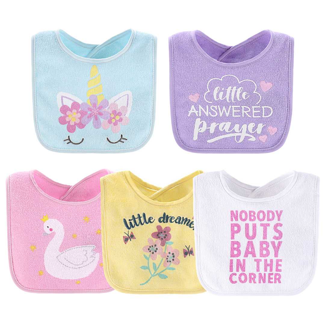 Terry Baby Bibs, 10-Pack, Pastel Girl - Image 5