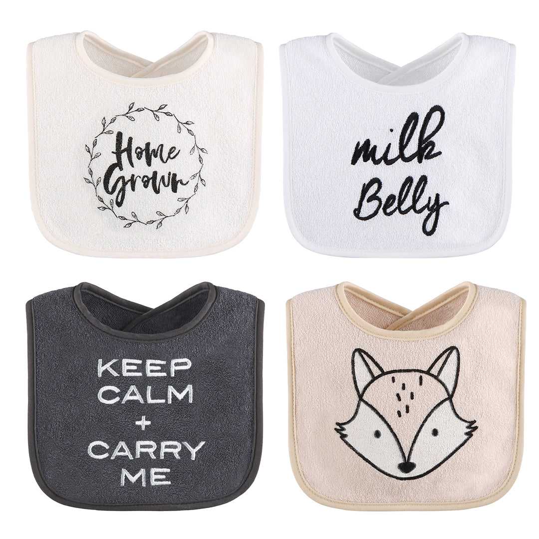 Cotton Baby Bibs, 8 Pack, Grey, Black, White - Image 5