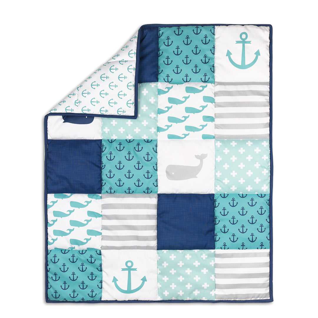 Nautical 3 Piece Baby Crib Bedding Set for Boys - Image 2