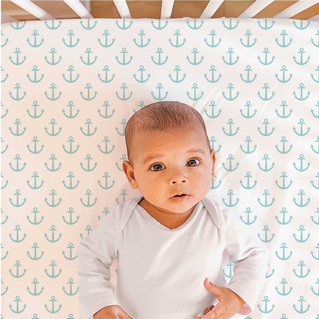 Nautical 3 Piece Baby Crib Bedding Set for Boys - Image 3