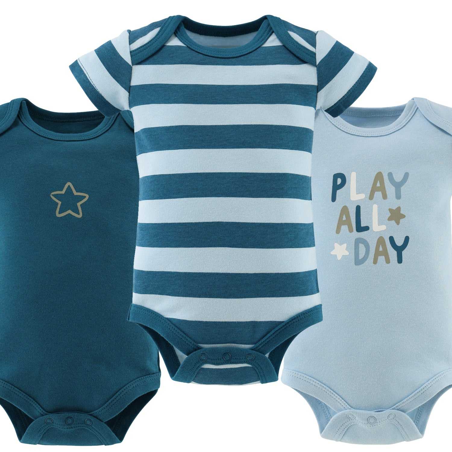 Star Stripe Baby Boy Bodysuits, 4 Pack - Image 5