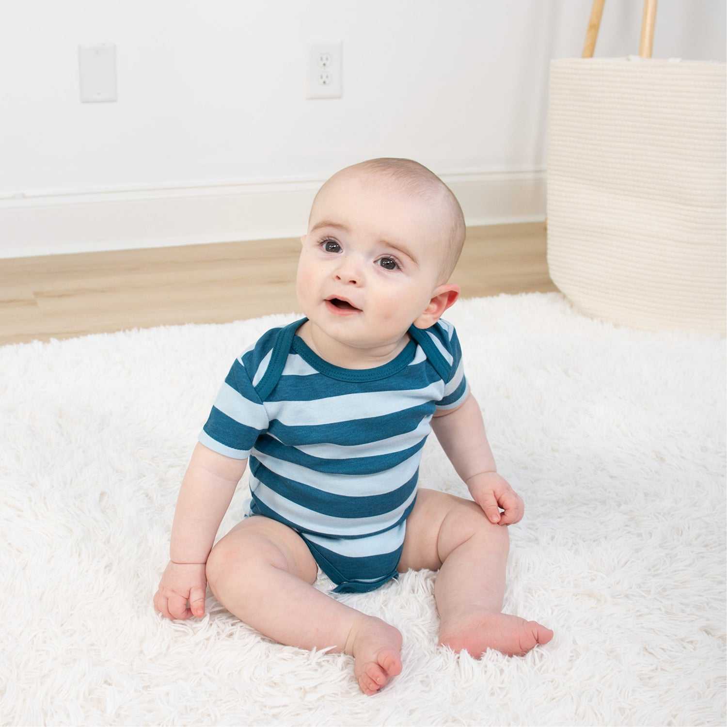 Star Stripe Baby Boy Bodysuits, 4 Pack - Image 6