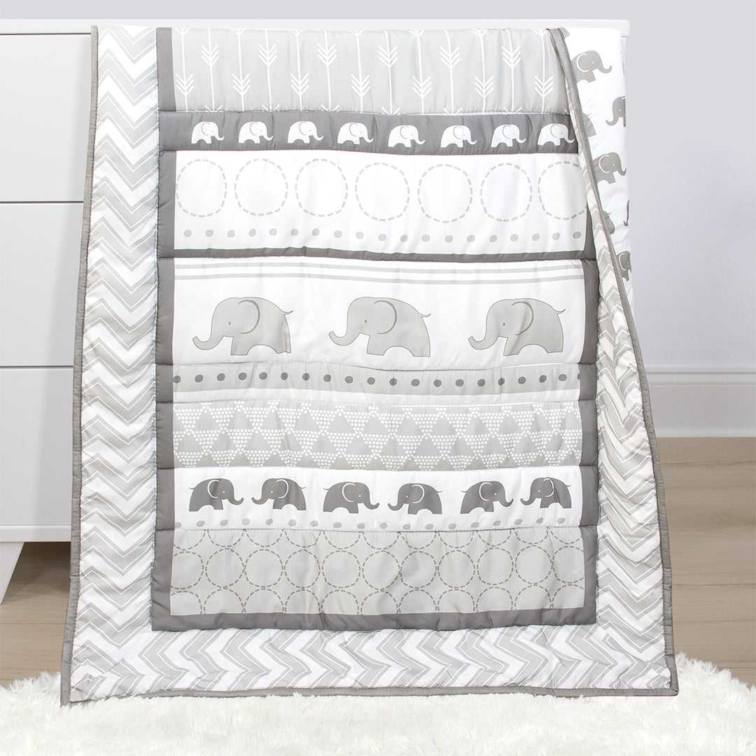 Elephant Walk 3 Piece Baby Crib Bedding Set for Boys & Girls - Image 5