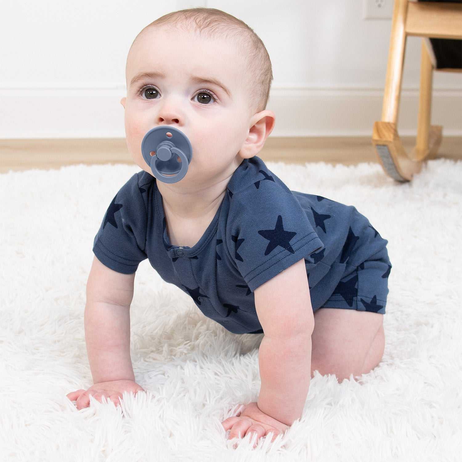 Blue Stars Baby Boy Rompers, 2 Pack - Image 4