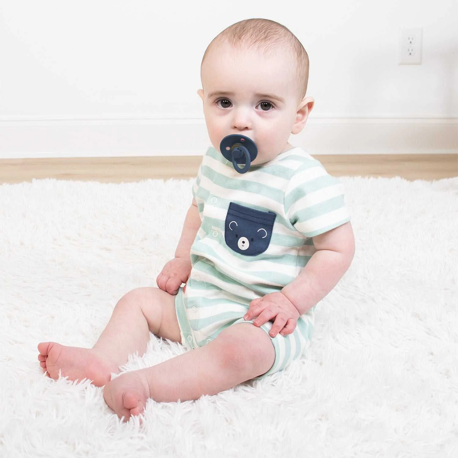 Blue Stars Baby Boy Rompers, 2 Pack - Image 5