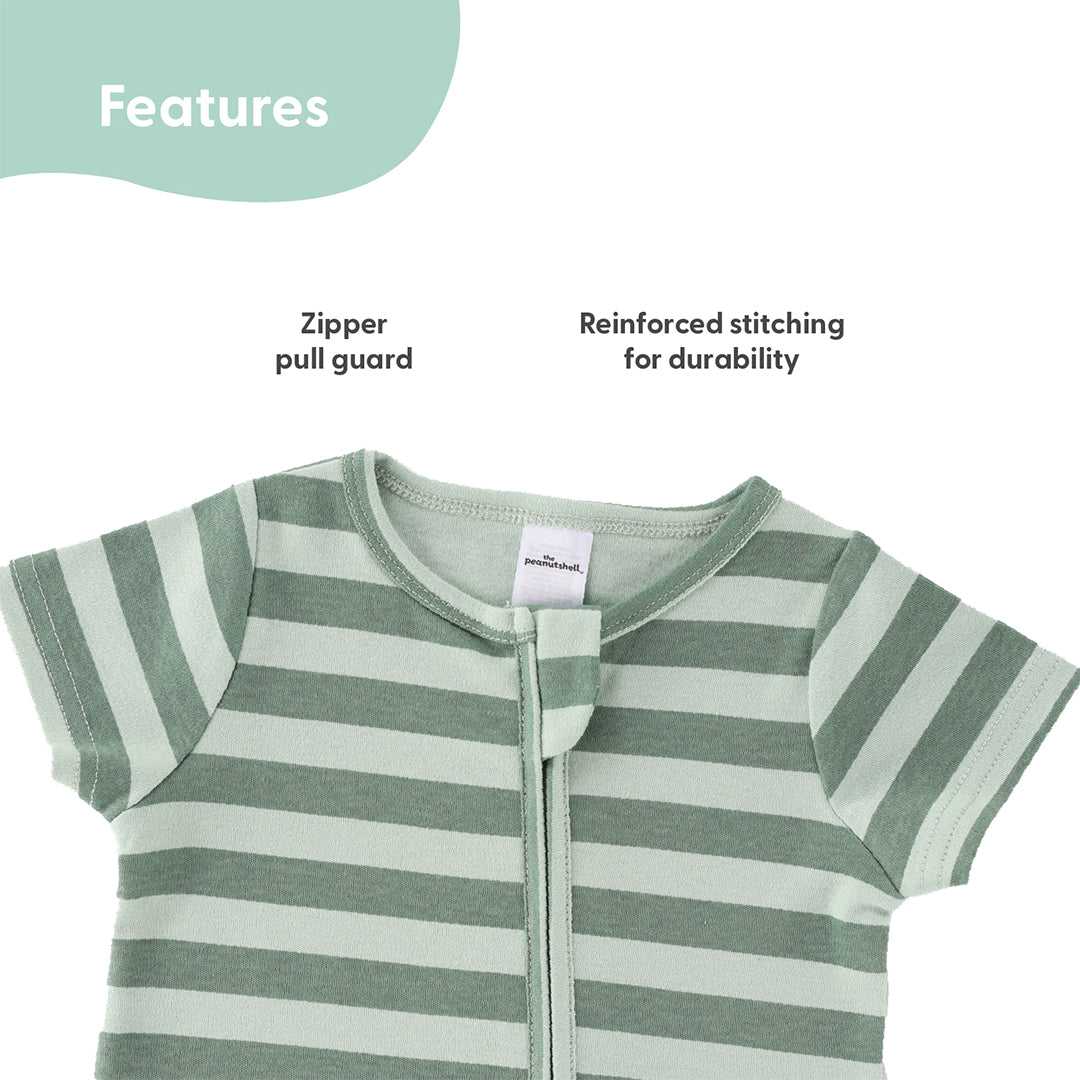 Green Dino Baby Boy Rompers, 2 Pack - Image 3