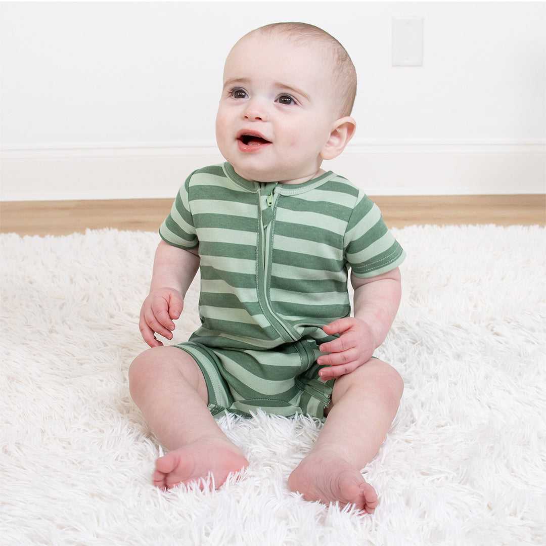 Green Dino Baby Boy Rompers, 2 Pack - Image 4