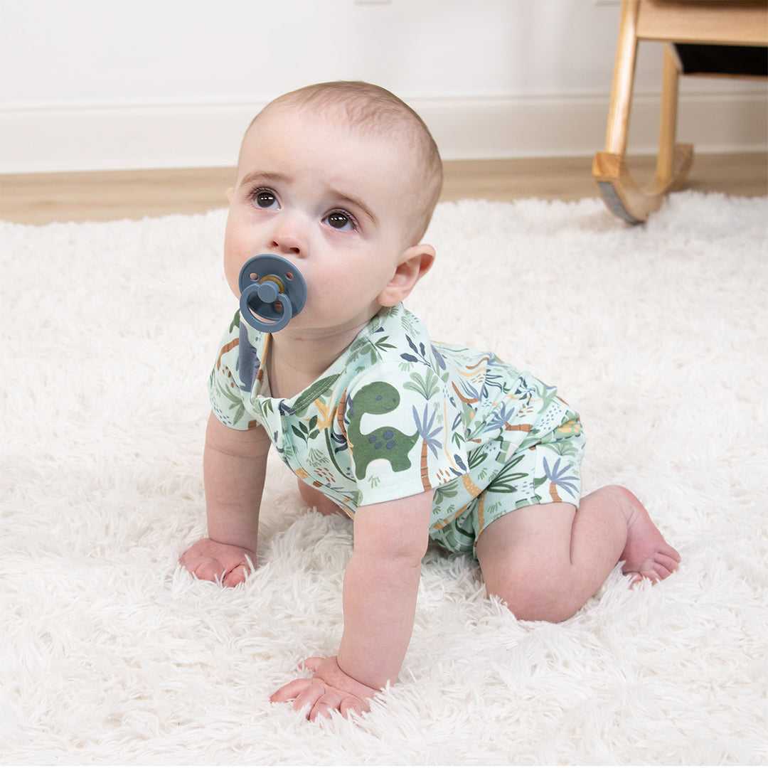 Green Dino Baby Boy Rompers, 2 Pack - Image 5