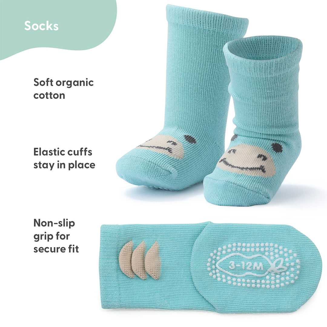 Gray Mint Organic Baby Boy or Girl Baby Socks, 12-Pack - Image 2