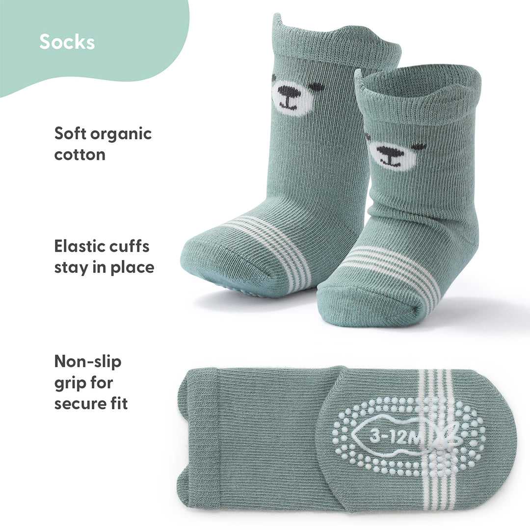 Neutral Organic Baby Boy or Girl Baby Socks, 12-Pack - Image 2