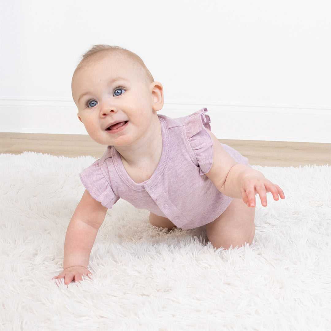 Lilac Stars Baby Girl Rompers, 2 Pack - Image 6