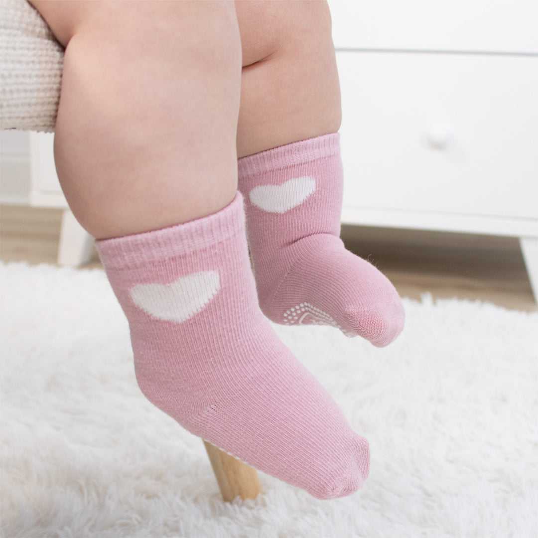Blush/Mauve Organic Baby Girl Socks, 12-Pack - Image 5