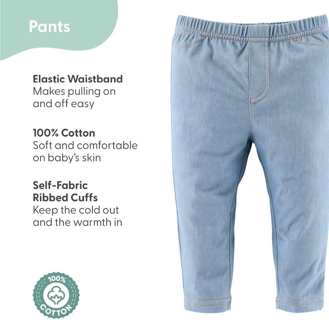 Denim Baby Boys or Girls Jeggings Set of 4 - Image 3