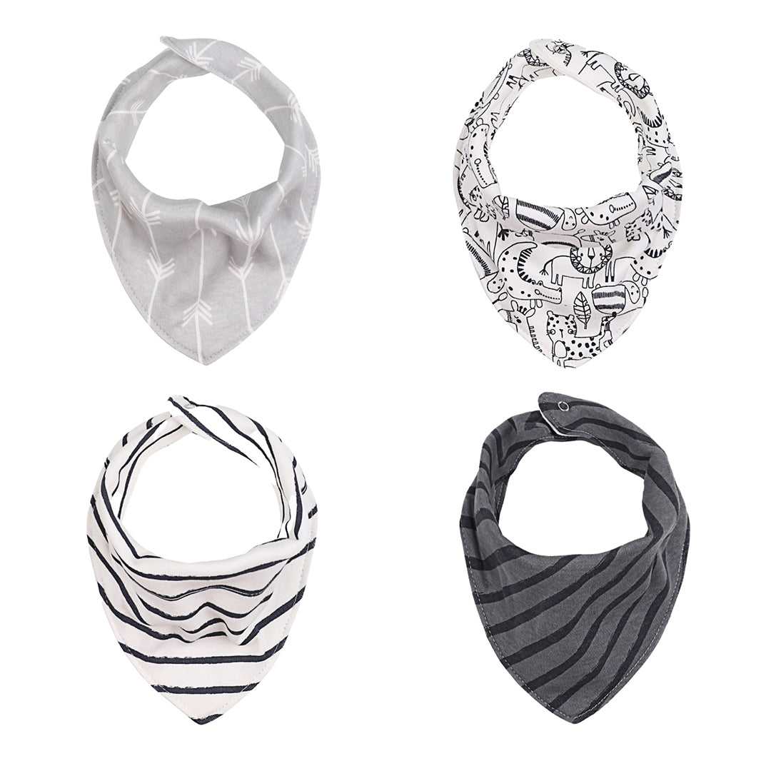 Bandana Baby Drool Bibs, Unisex, Cotton, 8-Pack, Greys - Image 4
