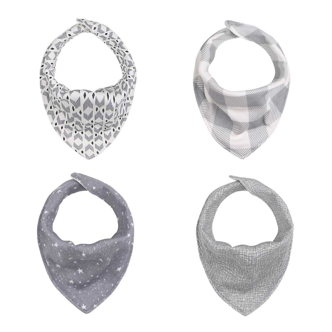Bandana Baby Drool Bibs, Unisex, Cotton, 8-Pack, Greys - Image 5