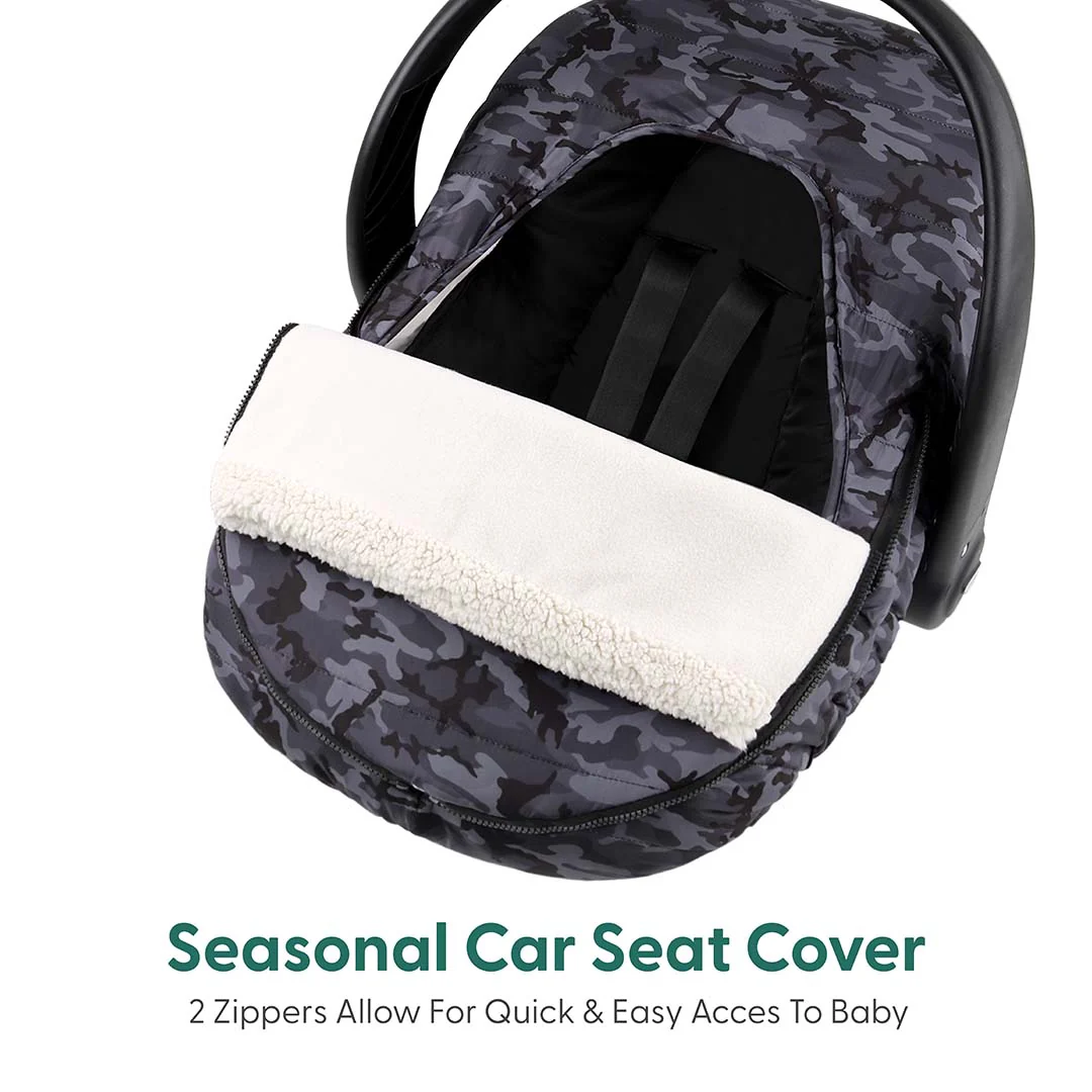 Black Camo Seasonal Car Seat Cover - Image 3
