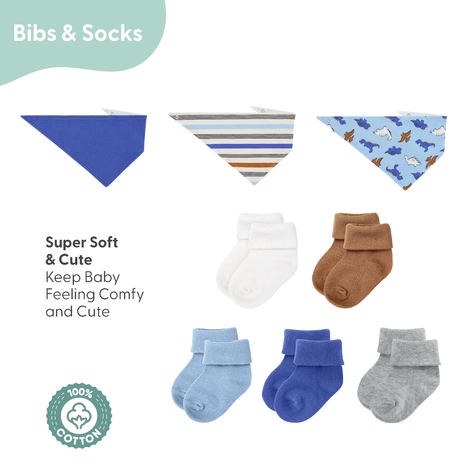 Blue Dino Baby Boy Clothing Gift Set, 15 Piece - Image 7