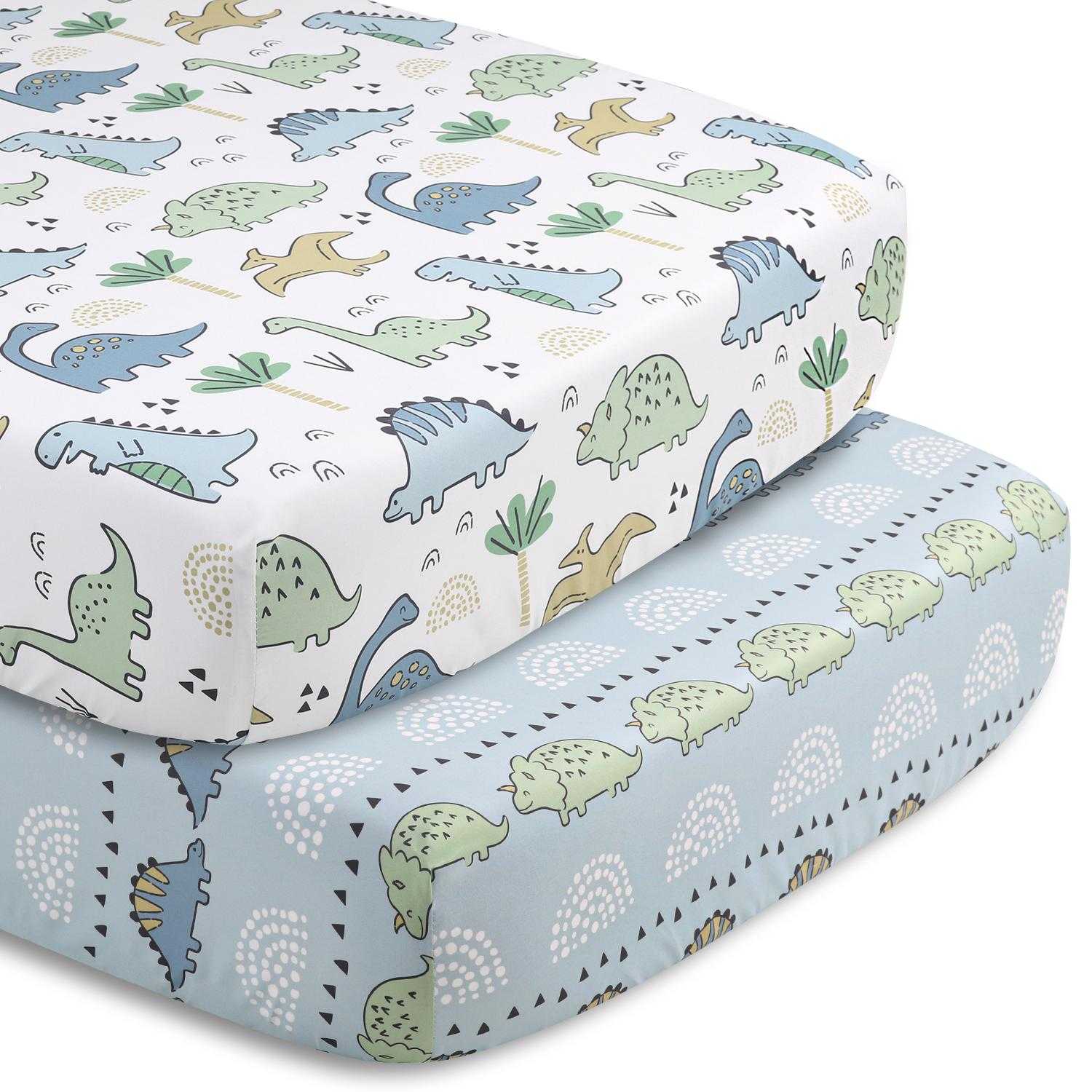 Blue Dino 5 Piece Baby Crib Bedding Set for Boys - Image 3