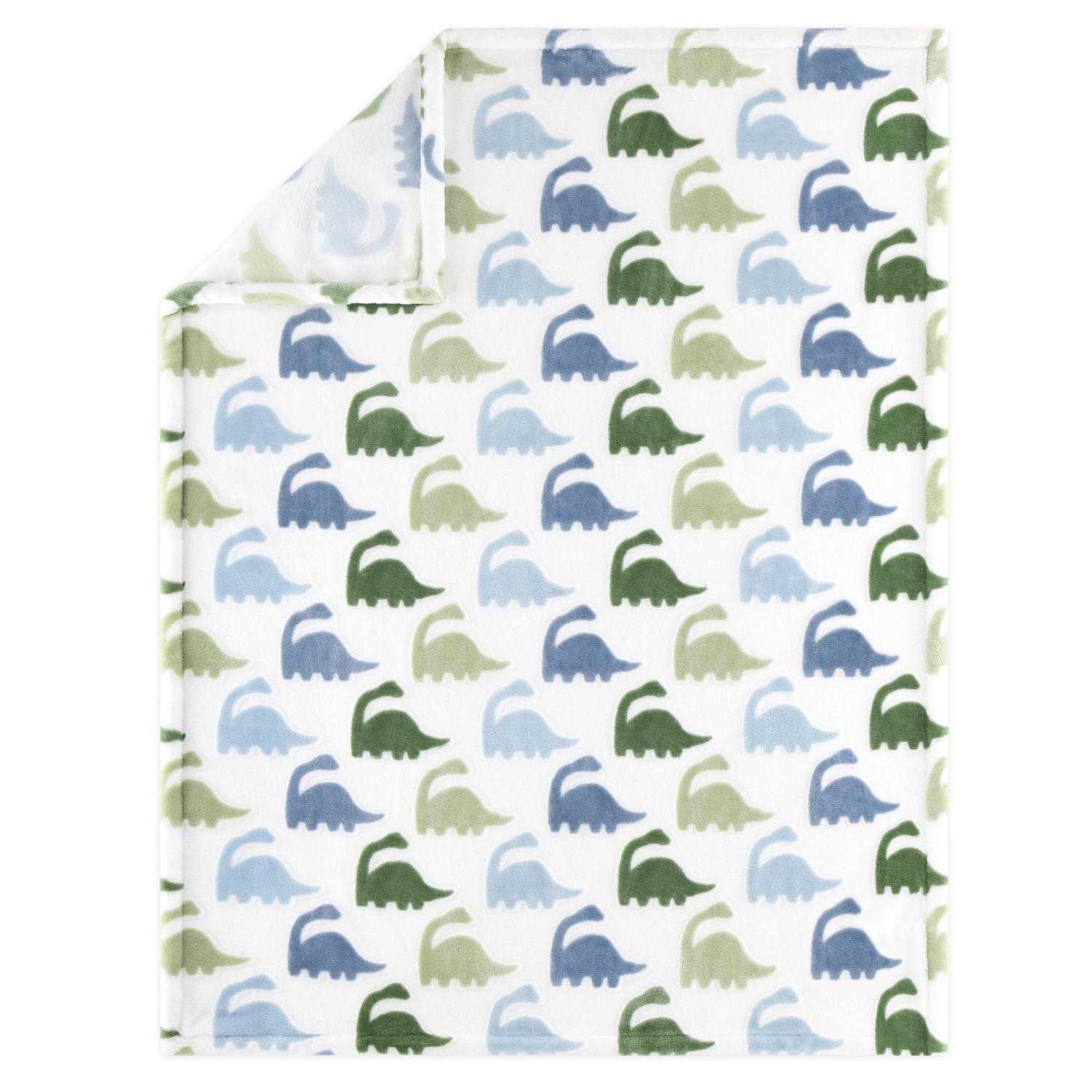 Blue Dino 5 Piece Baby Crib Bedding Set for Boys - Image 4