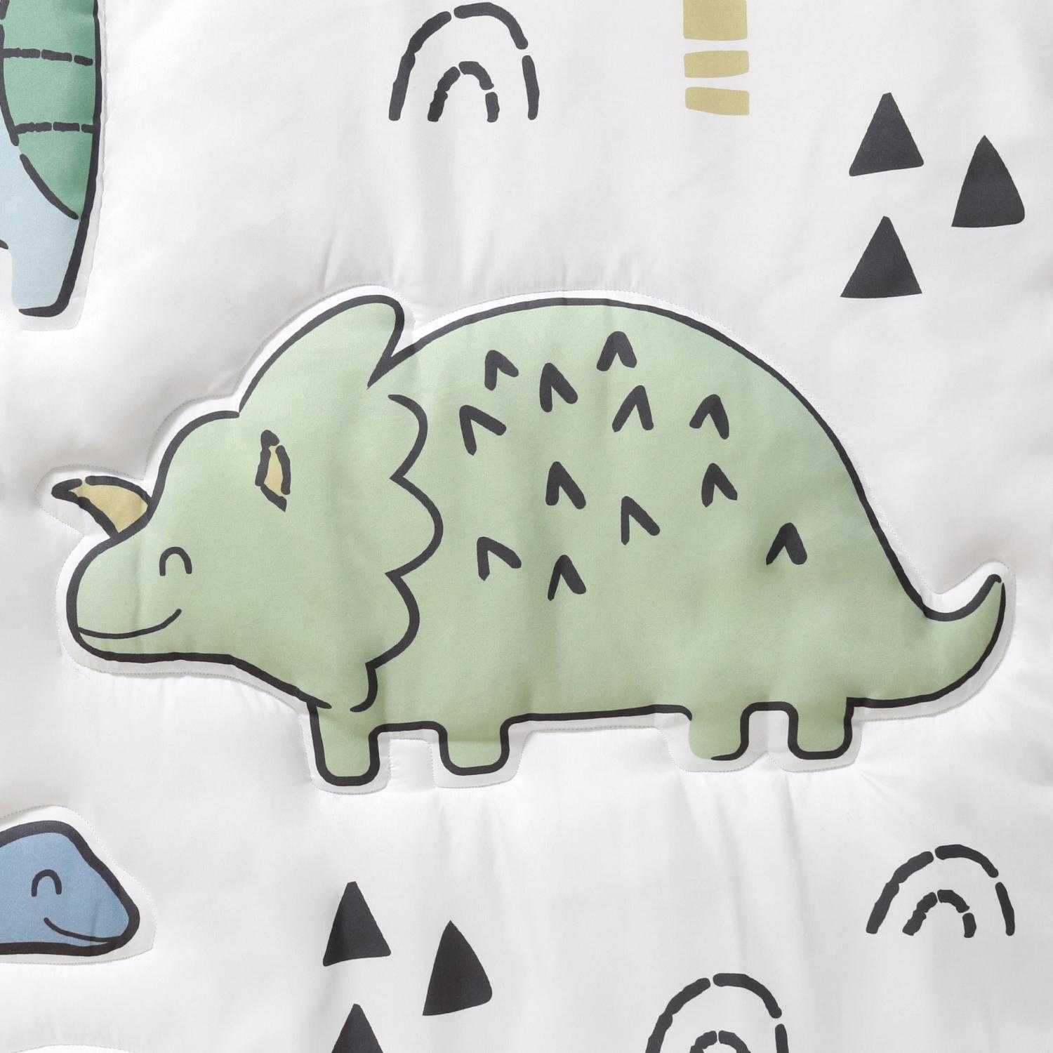 Blue Dino 5 Piece Baby Crib Bedding Set for Boys - Image 7
