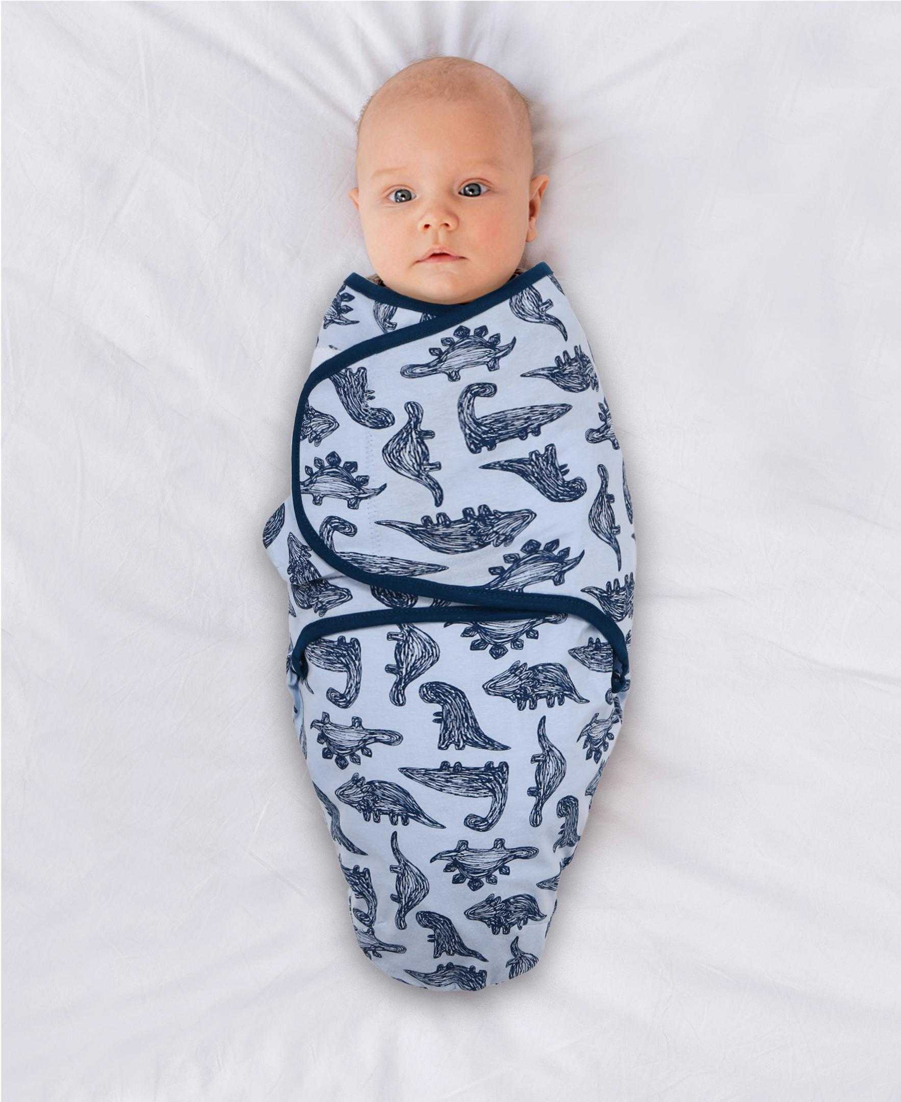 Blue Dinosaur Baby Boy Swaddle Blankets Set of 3 - Image 3