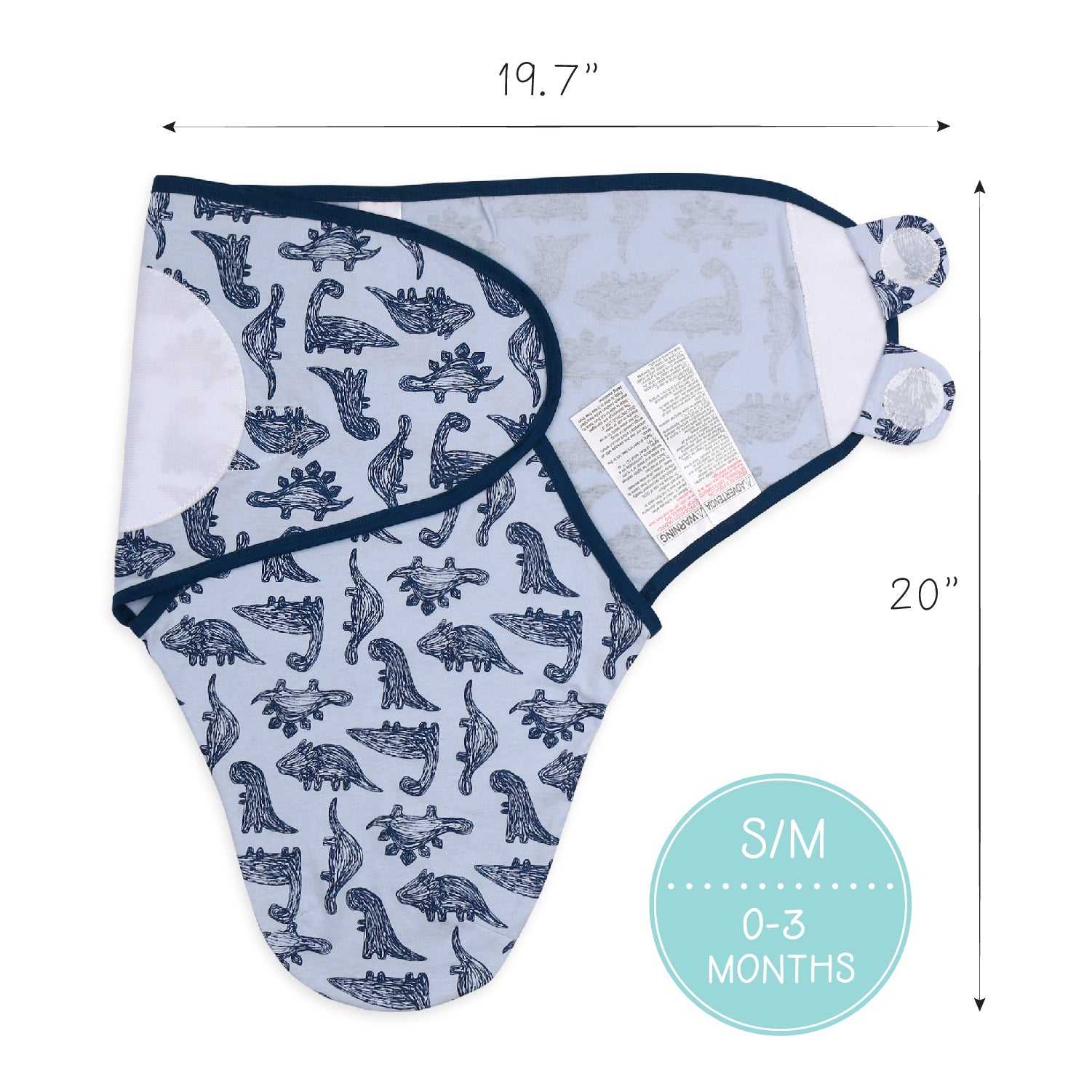 Blue Dinosaur Baby Boy Swaddle Blankets Set of 3 - Image 6