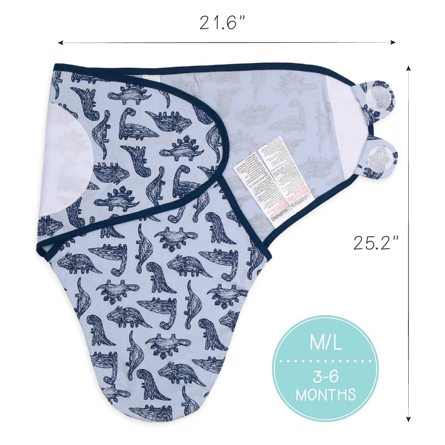 Blue Dinosaur Baby Boy Swaddle Blankets Set of 3 - Image 7