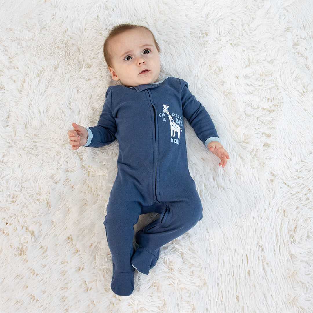 Blue Safari Baby Sleepers for Boys Set of 3 - Image 5
