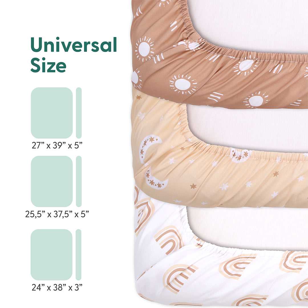Boho Playard Mini Crib Sheets, 3-Pack - Image 3