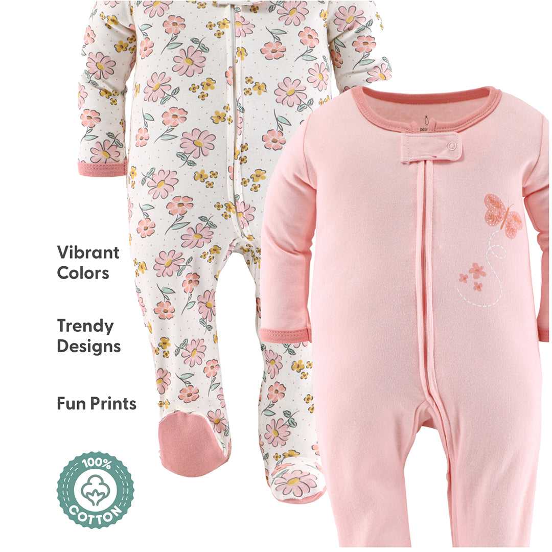 Boho Butterfly Baby Sleepers for Girls Set of 3 - Image 3