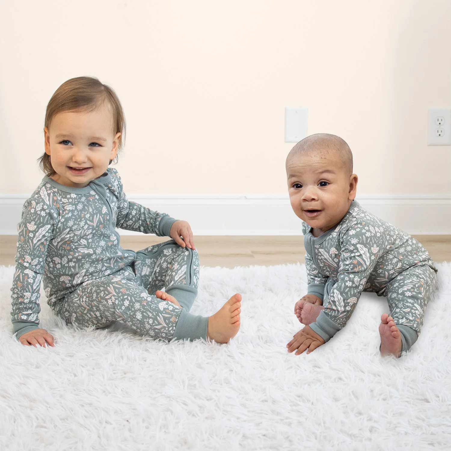 Boho Meadows Cotton Footless Sleepers for Girls, 2 Pack - Image 5