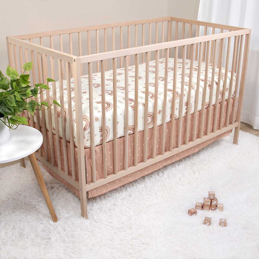 Boho Rainbow 3 Piece Baby Crib Bedding Set for Girls - Image 6