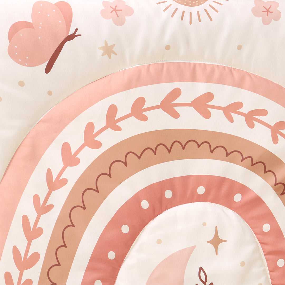 Boho Rainbow 3 Piece Baby Crib Bedding Set for Girls - Image 7