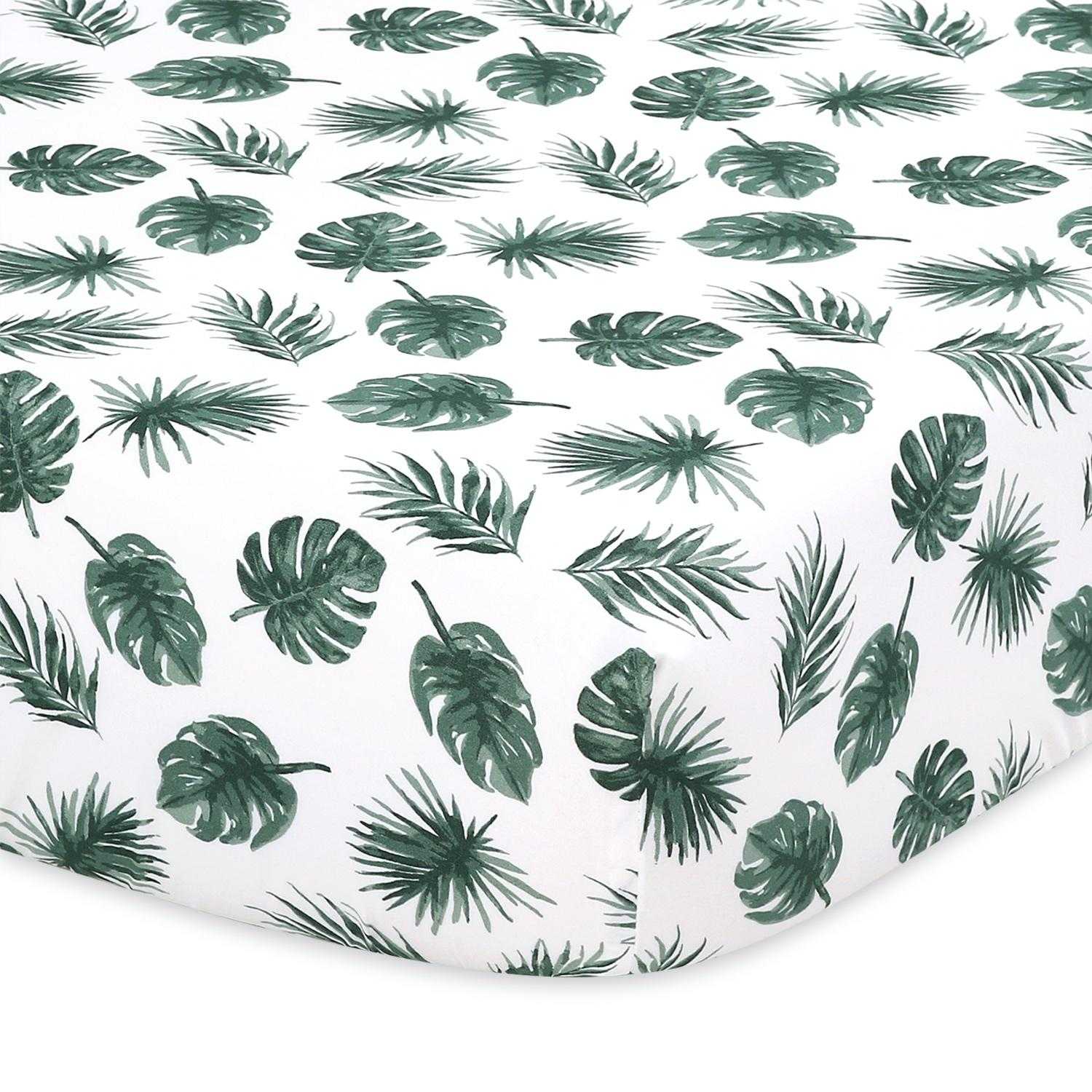 Leaf n Stripe 2-Pack Fitted Crib Sheet Set - Image 2