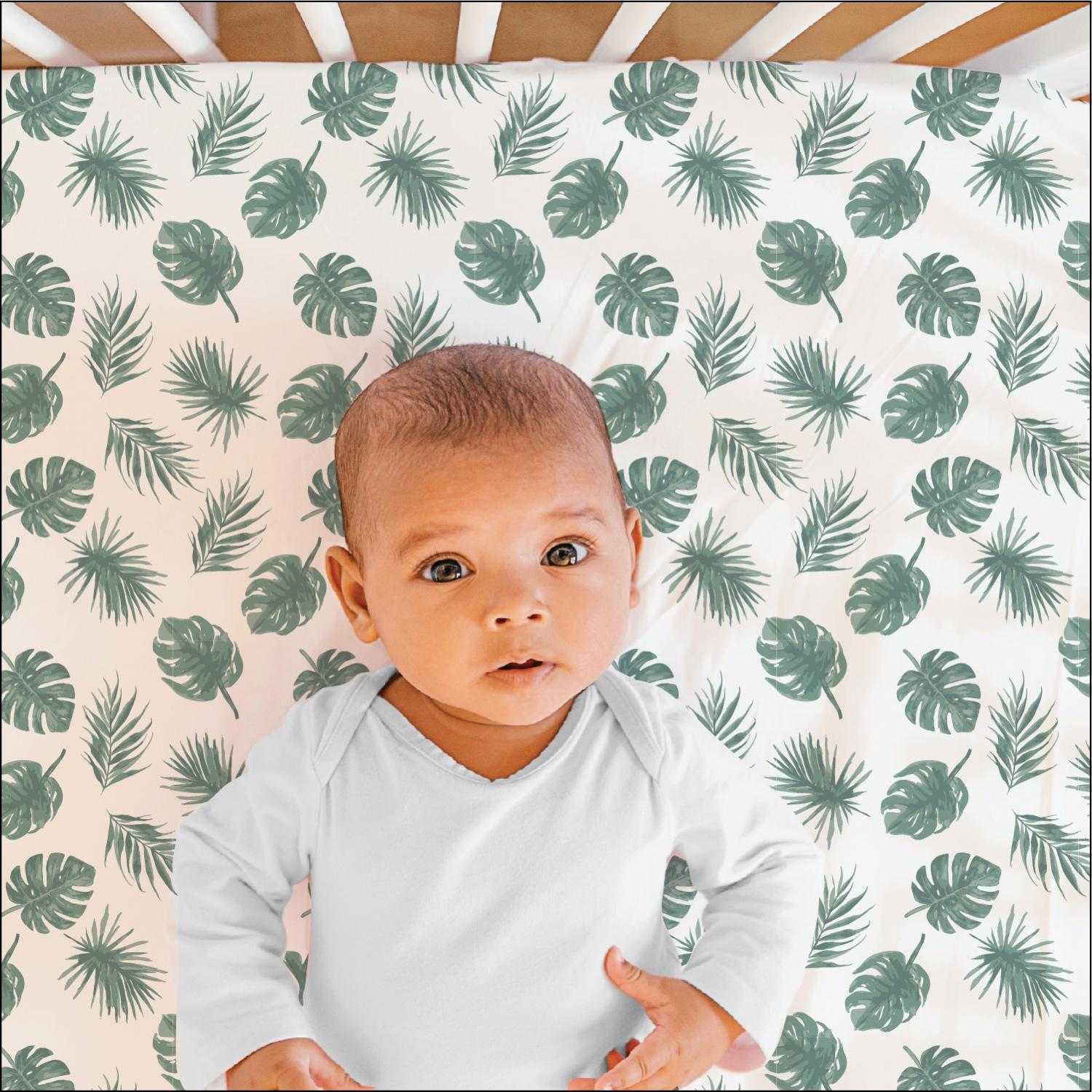 Leaf n Stripe 2-Pack Fitted Crib Sheet Set - Image 3