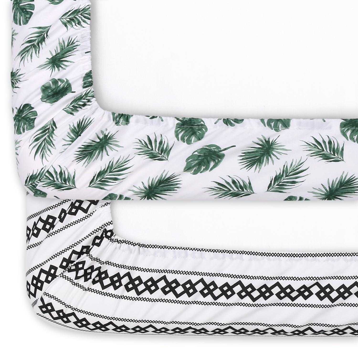 Leaf n Stripe 2-Pack Fitted Crib Sheet Set - Image 5