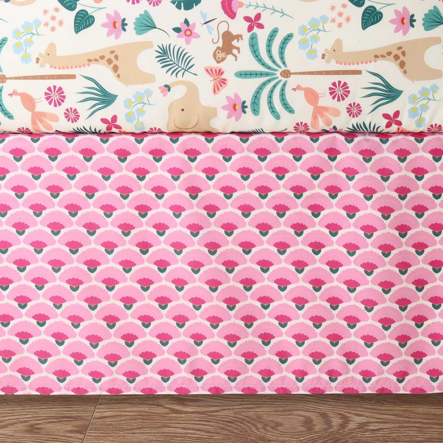 Bright Safari 5 Piece Baby Crib Bedding Set for Girls - Image 6