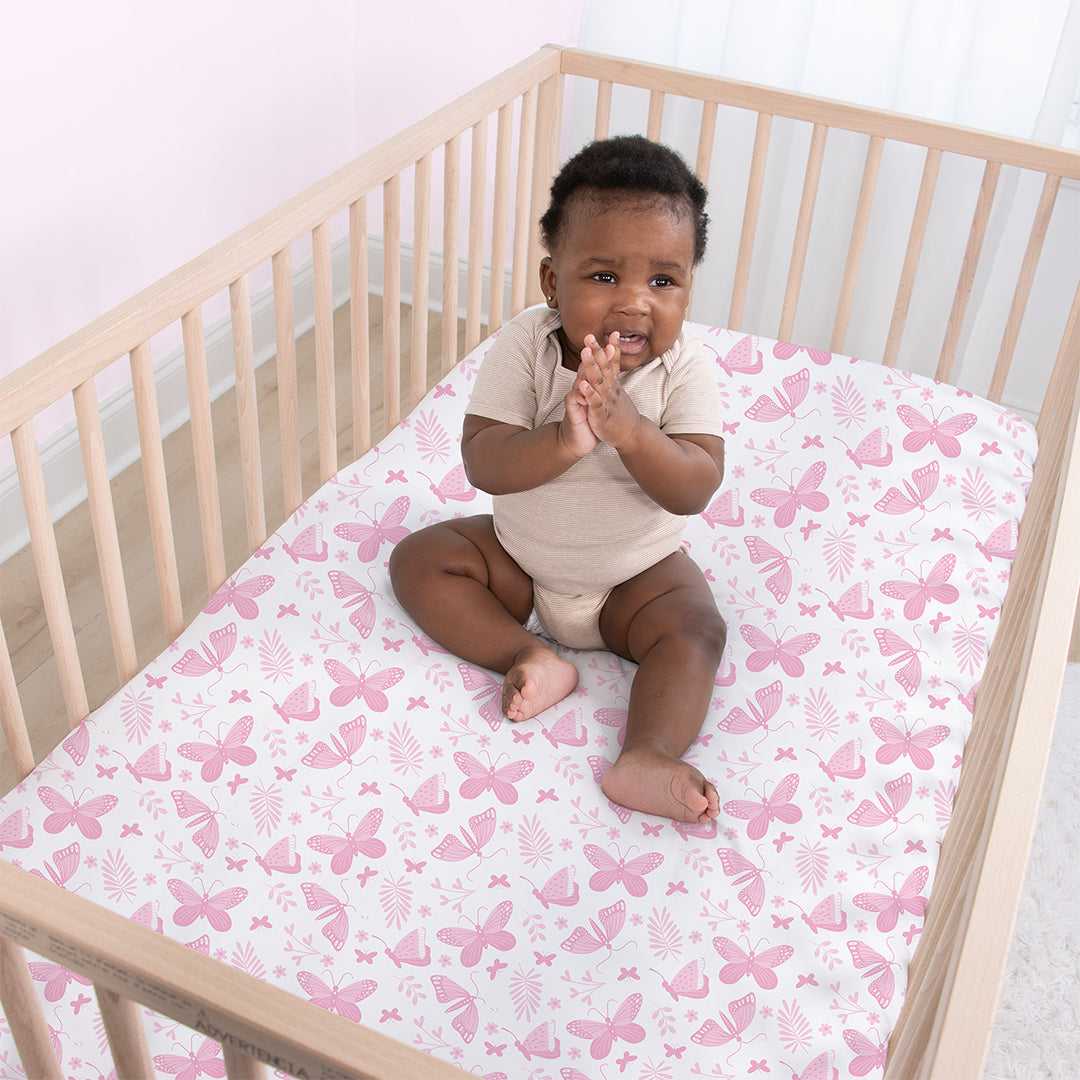 Butterfly 4-Pack Fitted Crib Sheet Set - Image 5