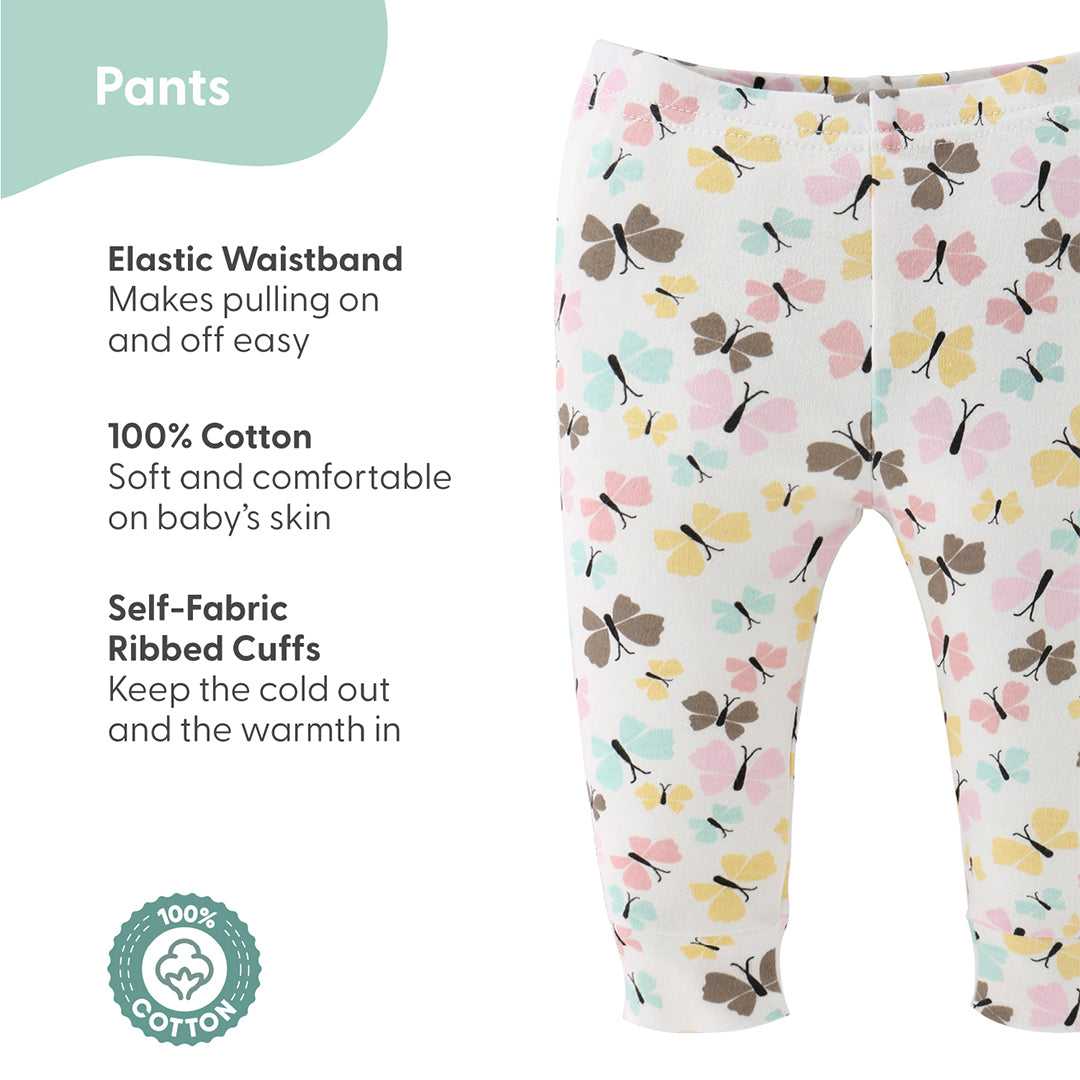 Butterfly Kisses Baby Pants, 5-Pack, Newborn to 24 Months - Image 2
