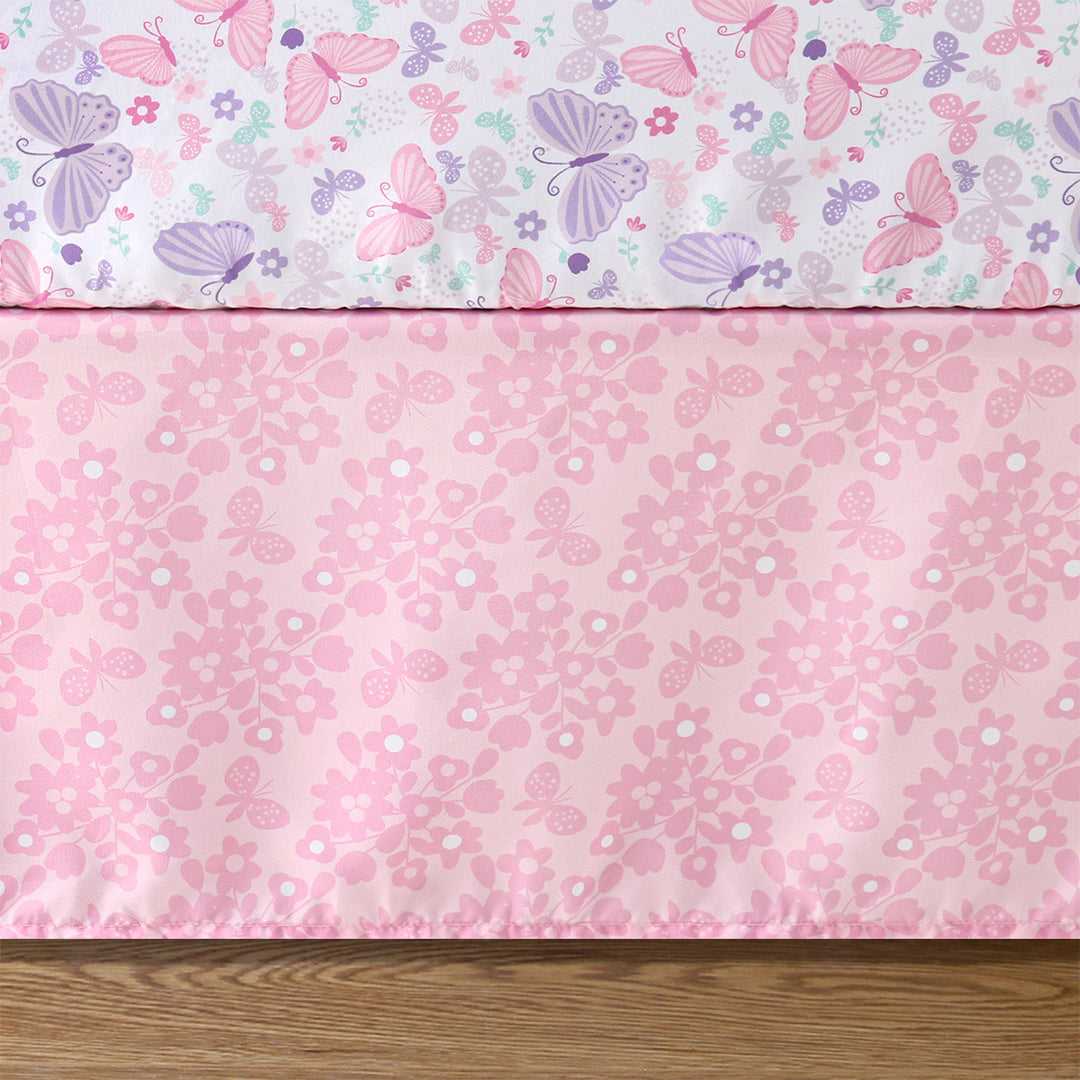 Butterfly Song 3 Piece Baby Crib Bedding Set for Girls - Image 4