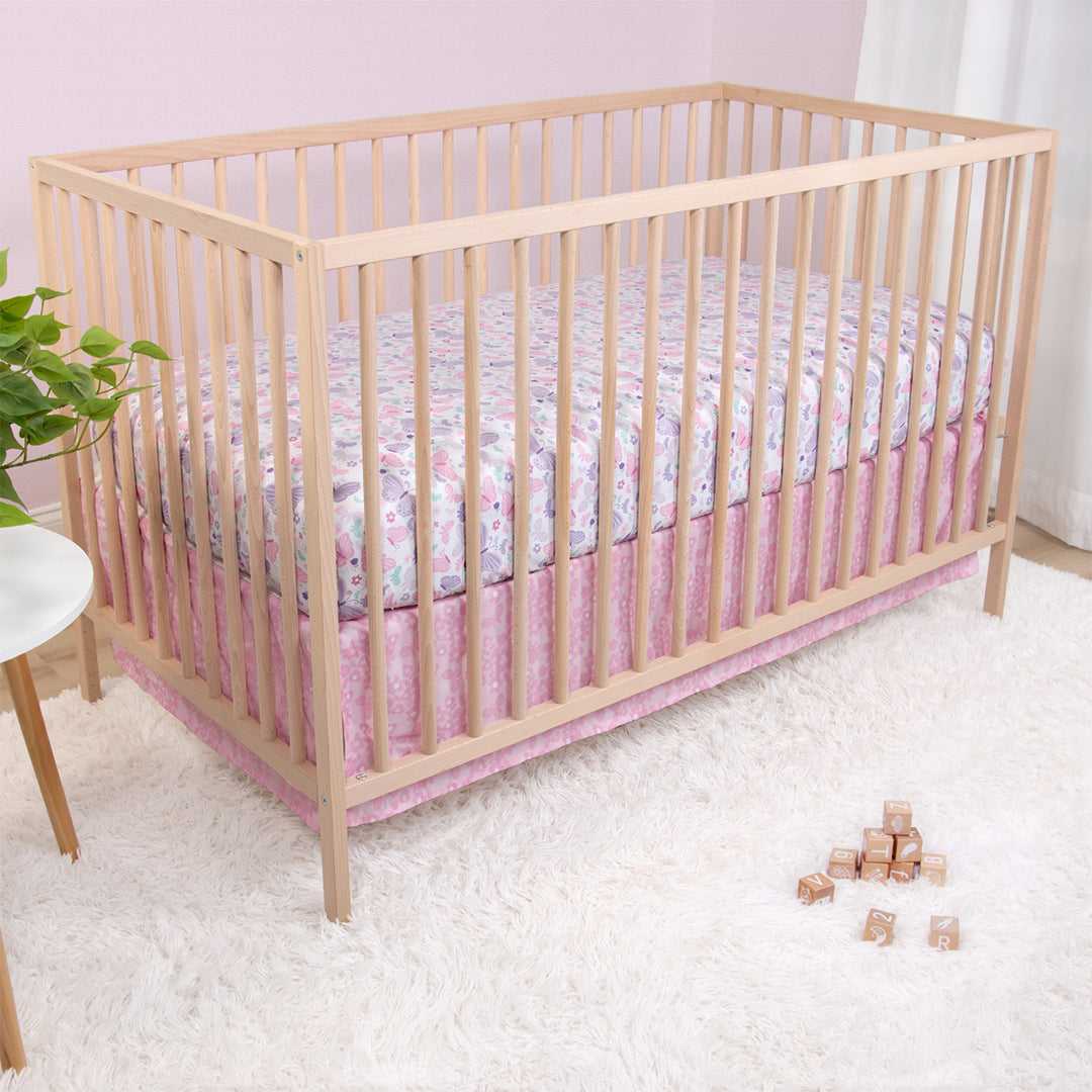 Butterfly Song 3 Piece Baby Crib Bedding Set for Girls - Image 6