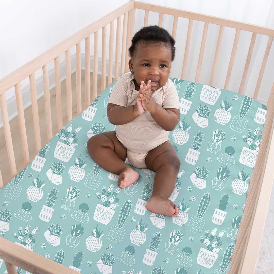 Cactus 4-Pack Fitted Crib Sheet Set - Image 5