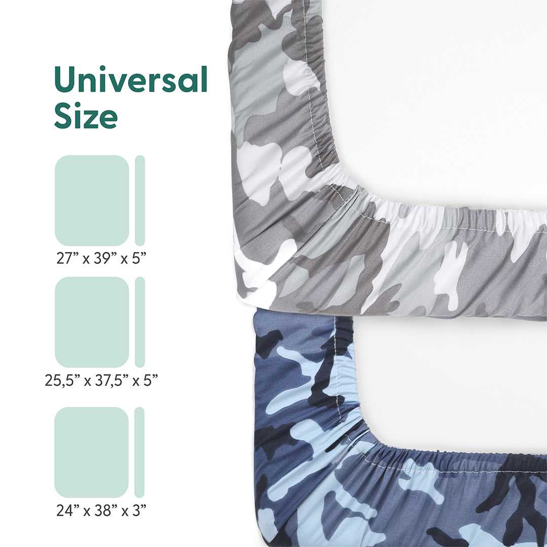 Camo Print Playard Mini Crib Sheets, 2-Pack - Image 3