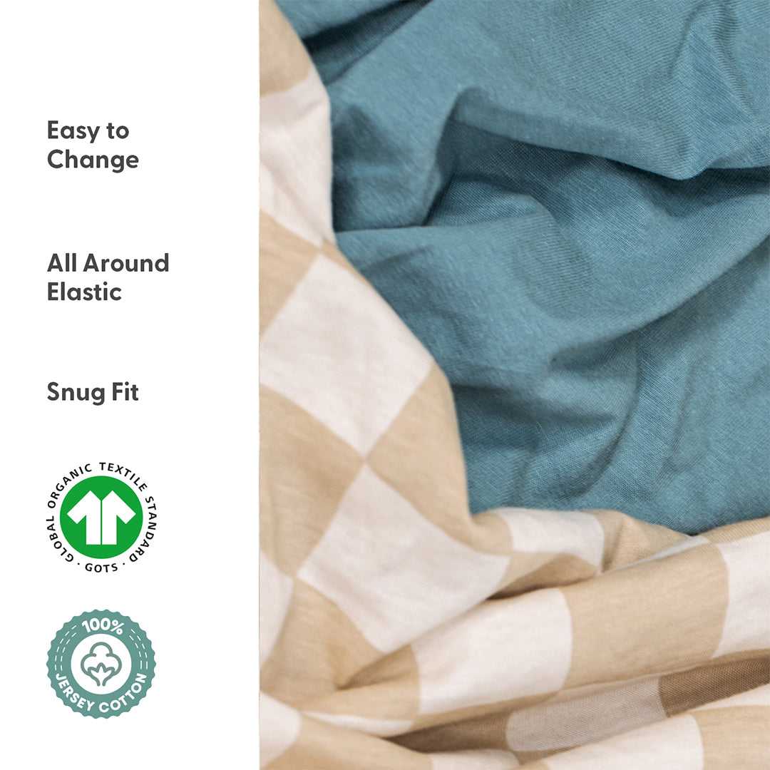 Check 4-Pack Fitted Organic Jersey Crib Sheet Set - Image 3