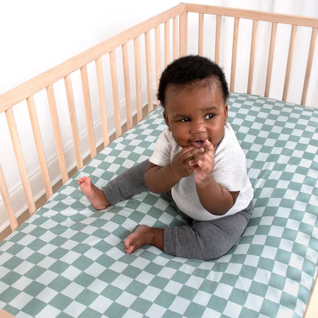 Check 4-Pack Fitted Organic Jersey Crib Sheet Set - Image 5