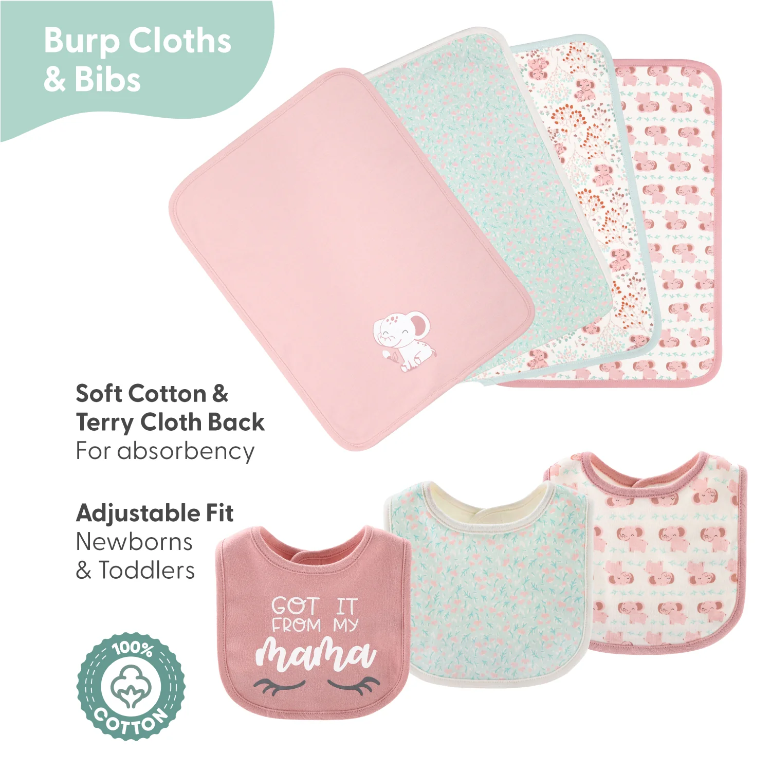 Clothing Gift Set for Baby Girls - Floral Elephant, 30 Piece - Image 3