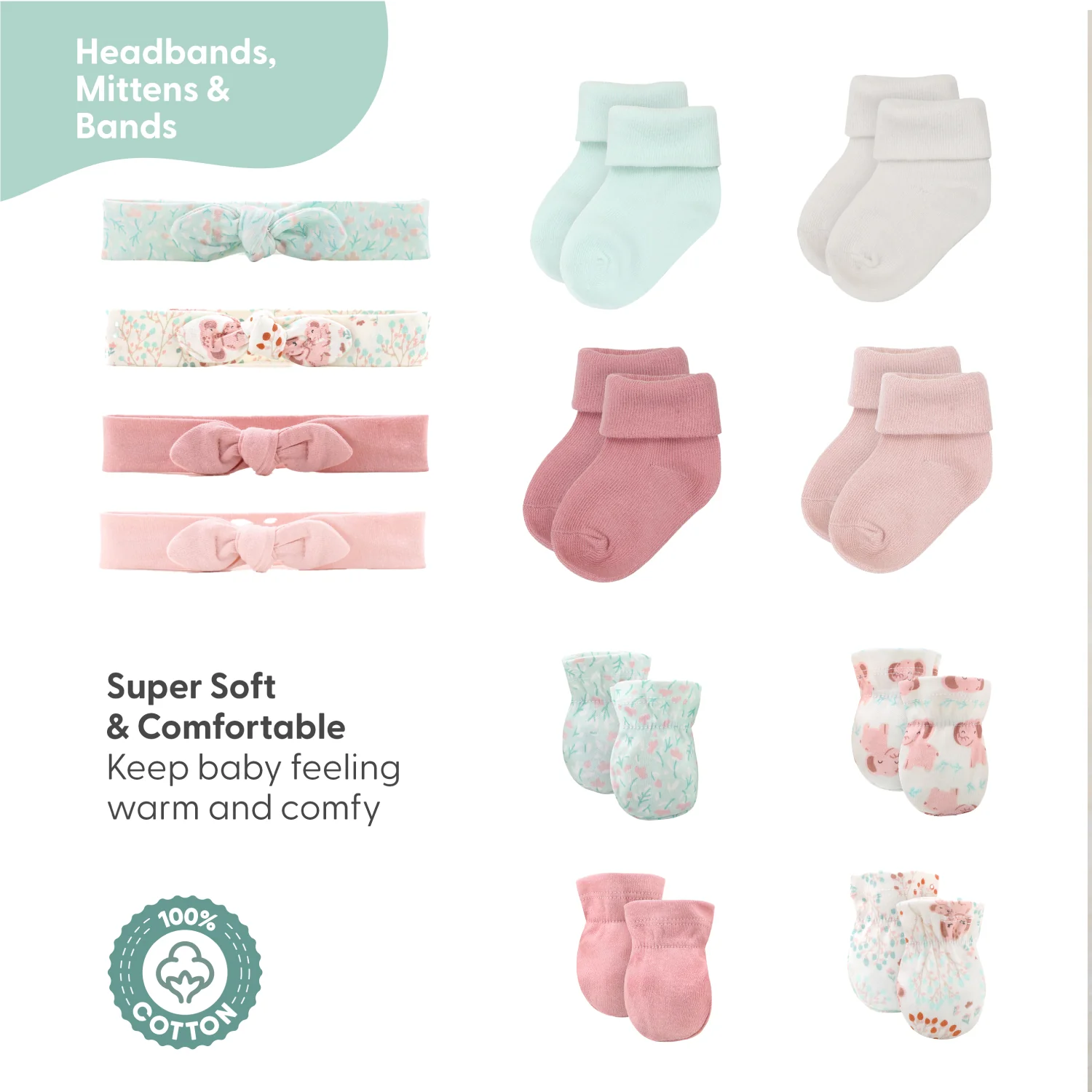 Clothing Gift Set for Baby Girls - Floral Elephant, 30 Piece - Image 7